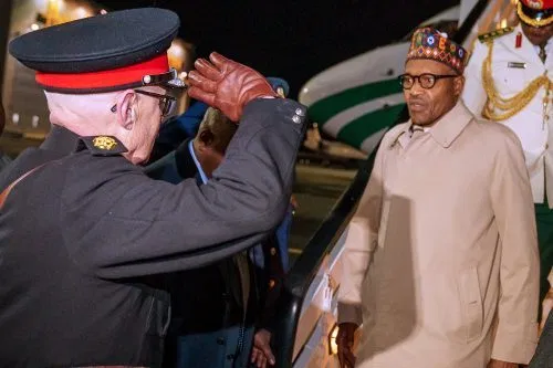 President Buhari arrives London