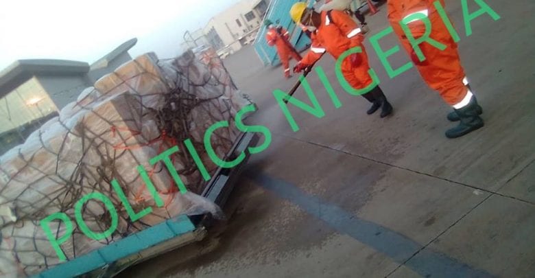 Nigerian Government fumigates COVID-19 Supplies from China