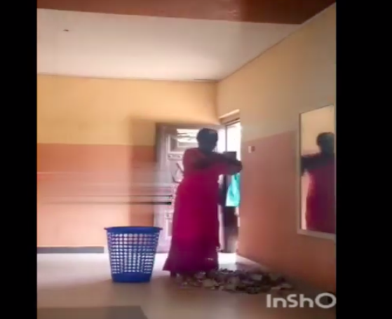 woman stealing church offering video