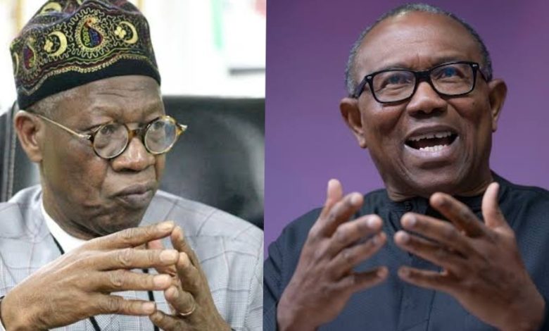 Peter Obi blasts Lai Mohammed