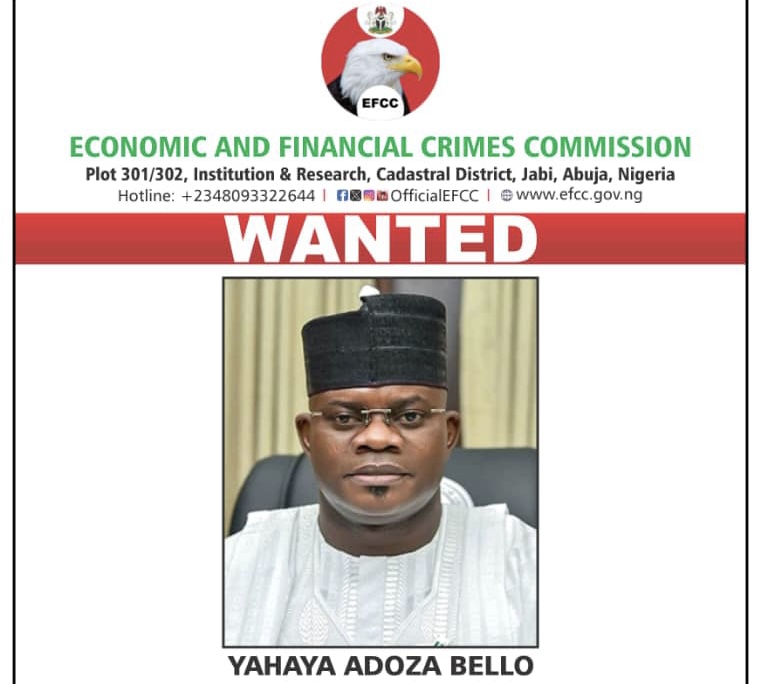 BREAKING: Presidency speaks as EFCC declares Yahaya Bello wanted