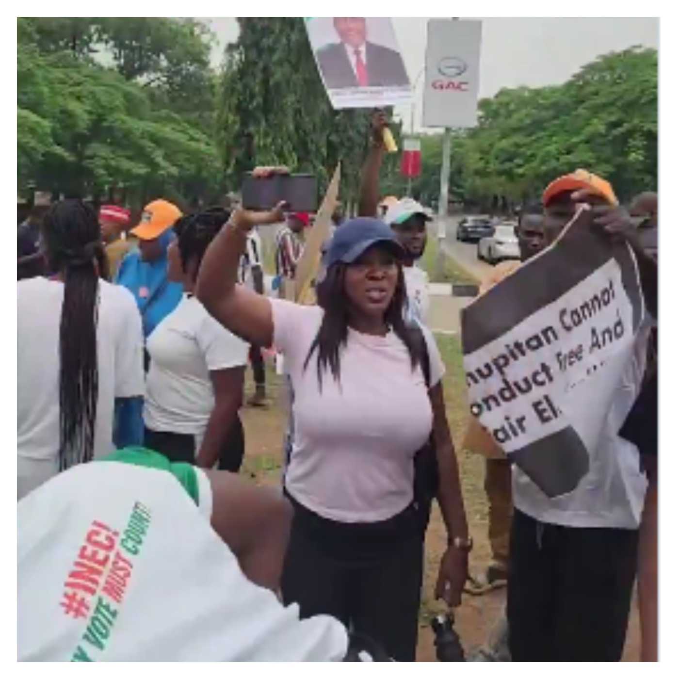 BREAKING: Protesters Storm INEC Office in Abuja, Demand Chairman’s Removal [VIDEO]