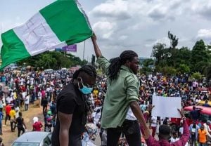 File: Nigerian Protesters 