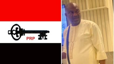 Peoples Redemption Party (PRP) Logo and National Vice Chairman, Wolimoh Olajide Epe