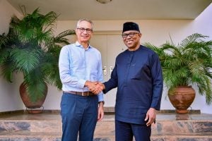 Peter Obi Meets Swiss Ambassador Patrick Egloff. Photo Credit: X