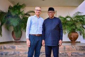 Peter Obi Meets Swiss Ambassador Patrick Egloff. Photo Credit: X