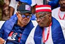 NDC Presidential Candidate Peter Obi and Vice Presidential Candidate Rabiu Kwankwaso