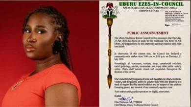 Mary Habila; Letter From Ebonyi State Traditional Rulers Council