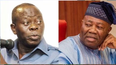 Senator Oshiomhole; Senate President Akpabio