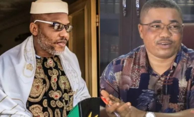 Nnamdi Kanu and Lawyer Ejiofor