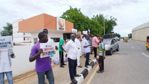 Residents of Girei and Song Local Government Areas of Adamawa State have barricaded the entrance to the headquarters of the Yola Electricity Distribution Company (YEDC) in Yola