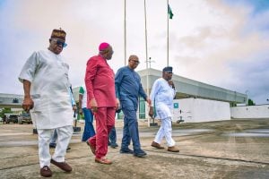 Nigeria Democratic Congress presidential candidate, Peter Obi, met with former President Olusegun Obasanjo. Credit: X/Esther Umoh