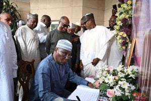 The ADC Presidential Candidate, Atiku Abubakar, GCON, paid a formal condolence visit to his running mate, His Excellency Chibuike Rotimi Amaechi