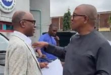 The presidential candidate of the Nigerian Democratic Congress (NDC), Peter Obi, and the vice-presidential candidate of the African Democratic Congress (ADC), Rotimi Amaechi, met in Lagos