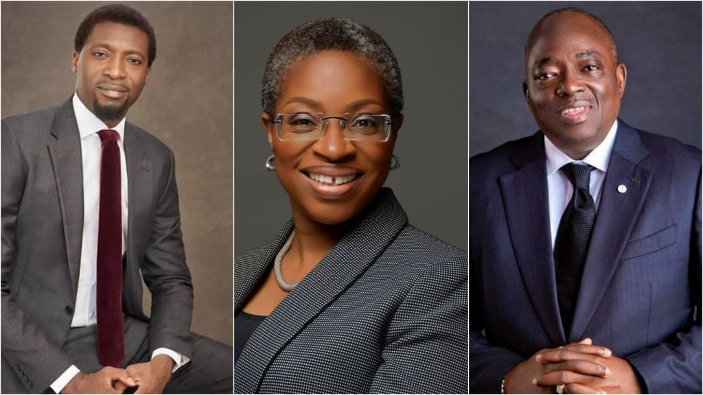 Three contestants for NBA presidency: Aare Olumuyiwa Akinboro, SAN // Lateef Omoyemi Akangbe, SAN, FCIArb // Oyinkansola Badejo-Okunsanya, SAN