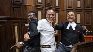 Ifeanyi Ejiofor (right) with Nnamdi Kanu