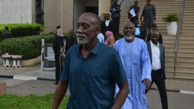 Suspected coup plotters arrive at the Federal High Court in Abuja for proceedings on April 22, 2026. Credit: AP Photo/Gbemiga Olamikan