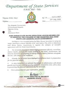 The warning was contained in an intelligence communication dated July 27