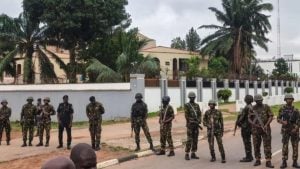 Soldiers Blocking Protesters