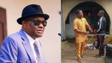 FCT Minister Wike; ADC Chieftain Isaiah Thomas at the Family House