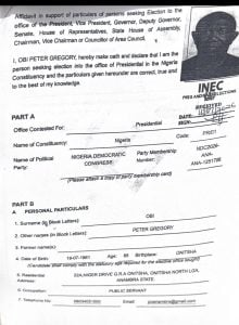 The Independent National Electoral Commission (INEC) has published the personal particulars and nomination documents of Nigerian Democratic Congress (NDC) presidential candidate Peter Obi and his running mate, Rabiu Musa Kwankwaso, ahead of the 2027 general election.