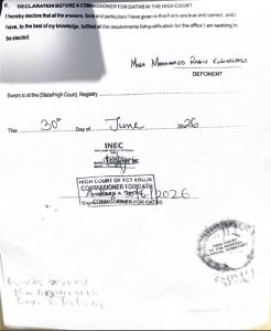 The Independent National Electoral Commission (INEC) has published the personal particulars and nomination documents of Nigerian Democratic Congress (NDC) presidential candidate Peter Obi and his running mate, Rabiu Musa Kwankwaso, ahead of the 2027 general election.