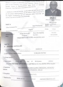 The Independent National Electoral Commission (INEC) has published the personal particulars and nomination documents of African Democratic Congress (ADC) presidential candidate Atiku Abubakar and his running mate, former Rivers State Governor Rotimi Amaechi, ahead of the 2027 general election.
