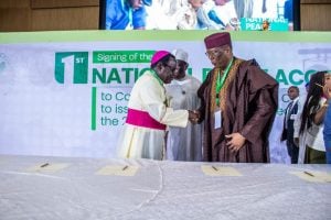 African Democratic Congress (ADC) National Legal Adviser, H.E. Professor Oserheimen Osunbor, attended the signing of the 2027 National Peace Accord in Abuja