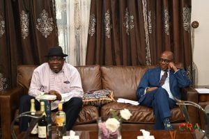 Senator Henry Seriake Dickson visited Rotimi Amaechi, in Abuja to offer condolences over the death of Amaechi’s mother