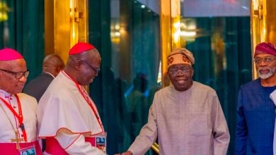 President Bola Ahmed Tinubu received on a courtesy visit , the Catholic Bishops Conference of Nigeria led by Bishop Matthew Man-Oso Ndagoso , the Archbishop of Kaduna and President of CBCN at the the State House