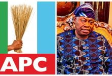 APC logo; Adedeji Adeleke