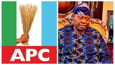 APC logo; Adedeji Adeleke