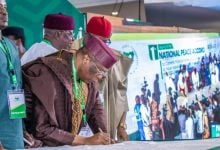 African Democratic Congress (ADC) National Legal Adviser, H.E. Professor Oserheimen Osunbor, attended the signing of the 2027 National Peace Accord in Abuja