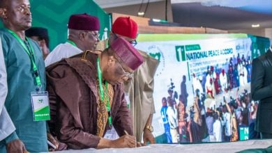African Democratic Congress (ADC) National Legal Adviser, H.E. Professor Oserheimen Osunbor, attended the signing of the 2027 National Peace Accord in Abuja
