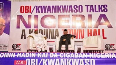 NDC Candidates Peter Obi and Rabiu Kwankwaso at Kaduna Town Hall Meeting