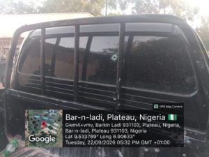 File: Attacked Police Vehicle