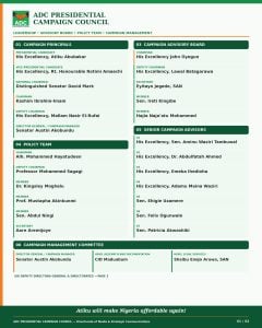 Full List: El-Rufai Named As Atiku Unveils ADC Campaign Council Ahead Of 2027