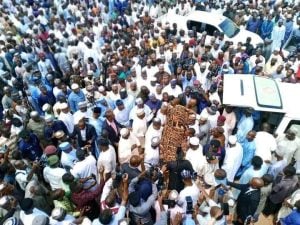 Dangote, Fintiri in Attendance as Bamanga Tukur Is Laid to Rest