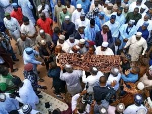 Dangote, Fintiri in Attendance as Bamanga Tukur Is Laid to Rest