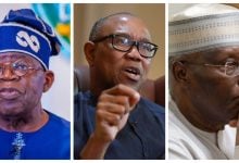 Bola Tinubu; Peter Obi; Atiku Abubakar