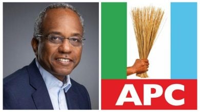 Funso Doherty; APC logo