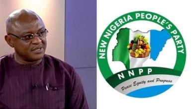 Major Agbo; NNPP logo .