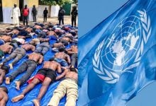 File: Corpses of Victims; UN logo
