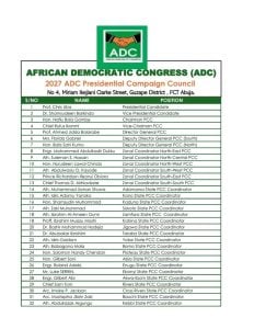 ADC Faction Unveils 2027 Campaign Council