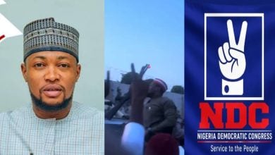 Kano NDC Candidate, Aminu Warkal Waves Gun at Campaign Rally