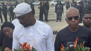 NDC and ADC Governorship Candidates, Funso Doherty and Gbadebo Rhodes-Vivour at Lekki Toll Gate