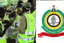 NYSC Corps Members on Election // DSS Logo