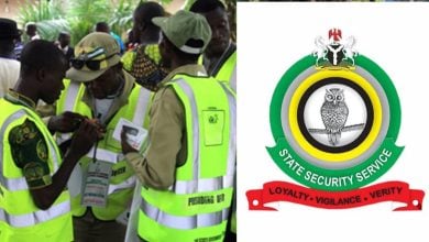 NYSC Corps Members on Election // DSS Logo