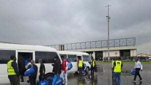 Nigerian Returnees from Libya entering Bus