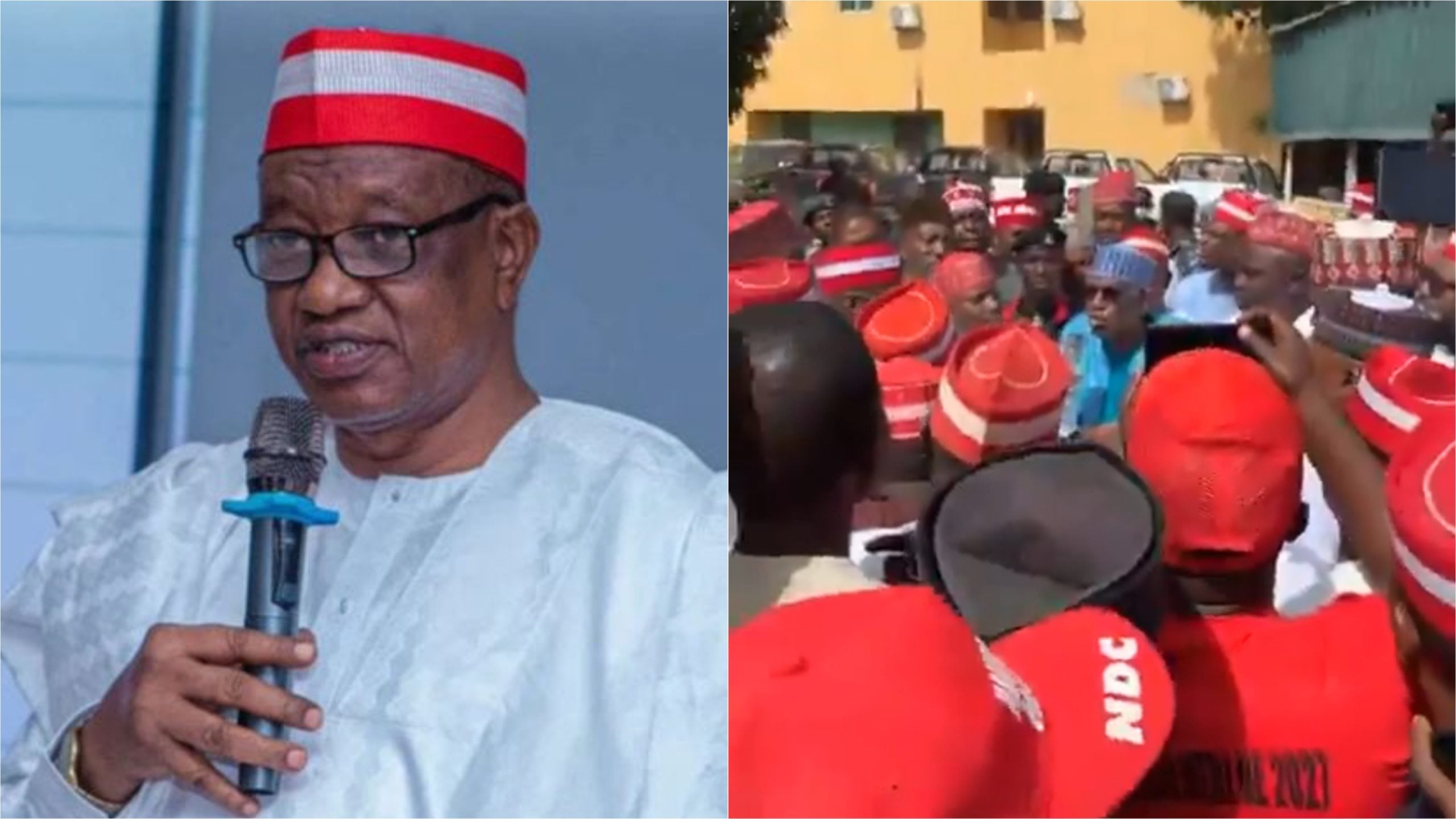 Supporters of NDC in Kano State have staged a peaceful protest at the office of INEC on Friday